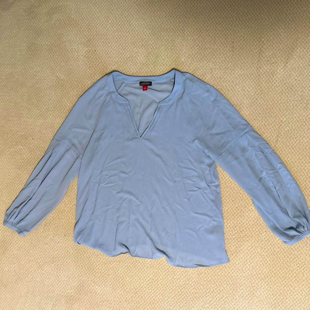 Vince Camuto, long sleeve blouse, blue.
